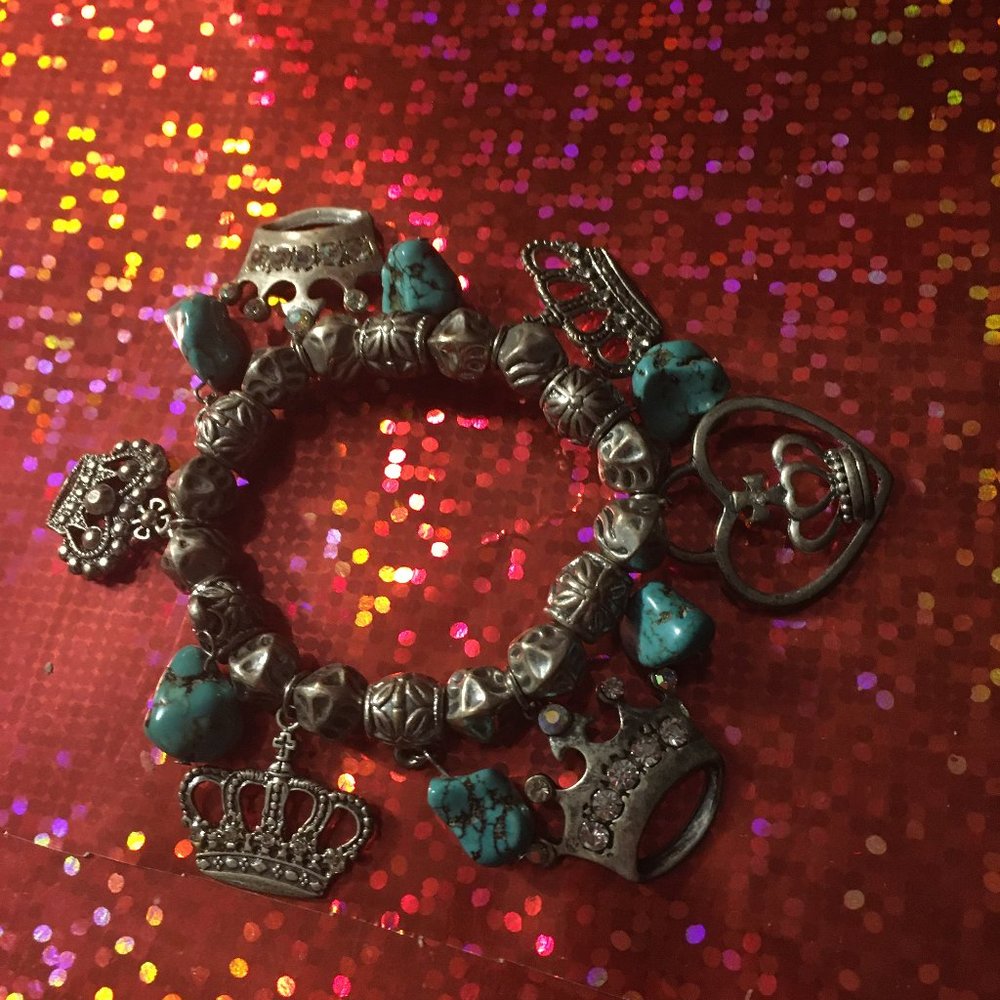 Charm Bracelet w/Turquoise -167 $16 FIRM